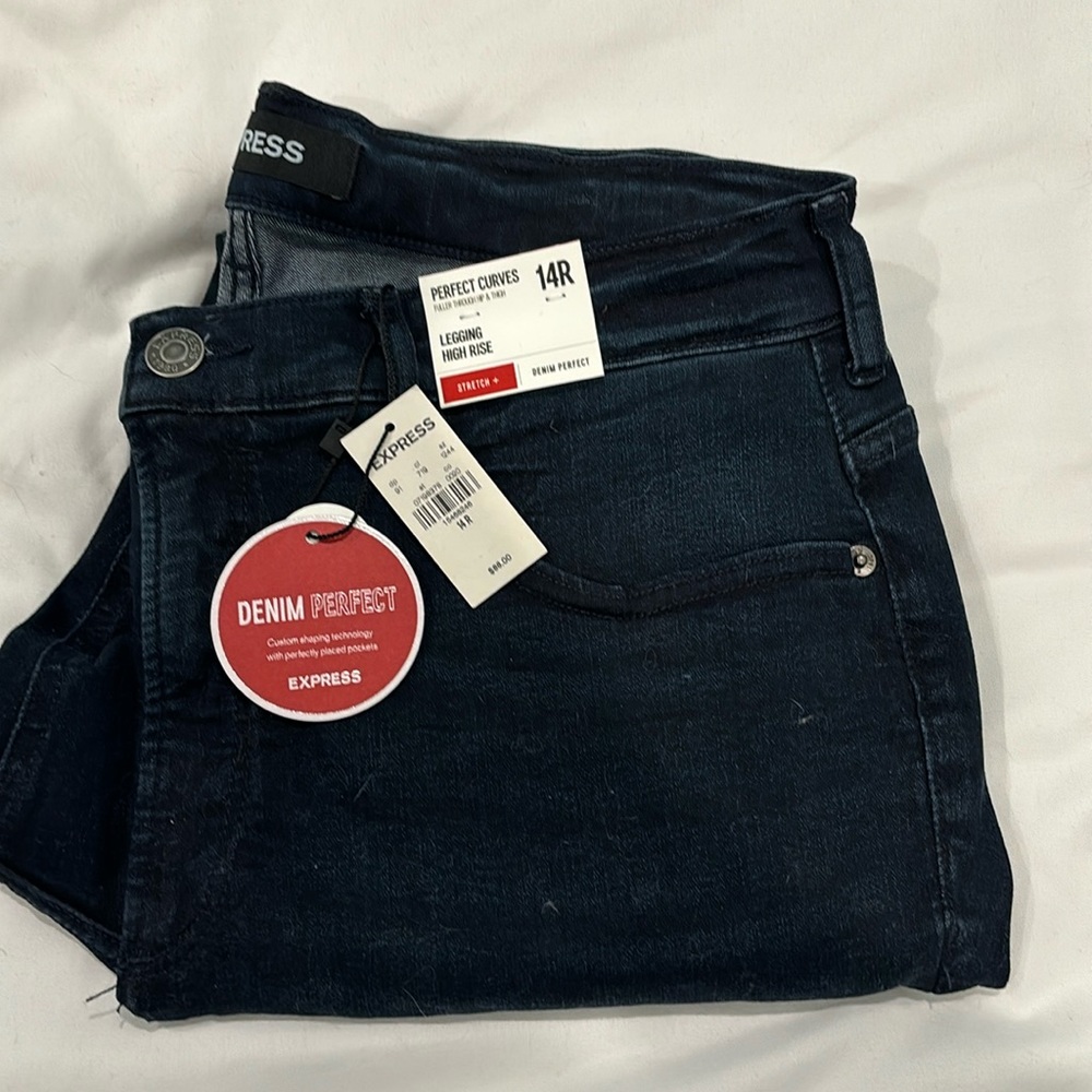 Express High Rise Jean Leggings Size 14